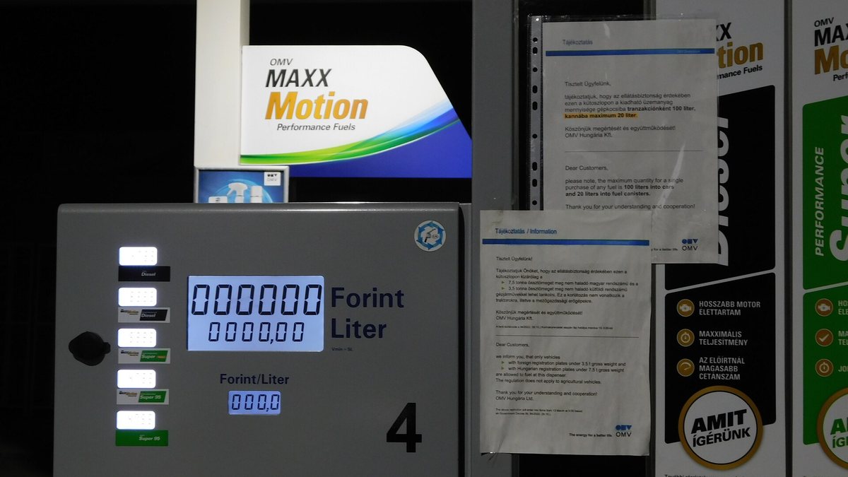 Fuel limit notice, OMV, Hódmezővásárhely - March 27, 2022